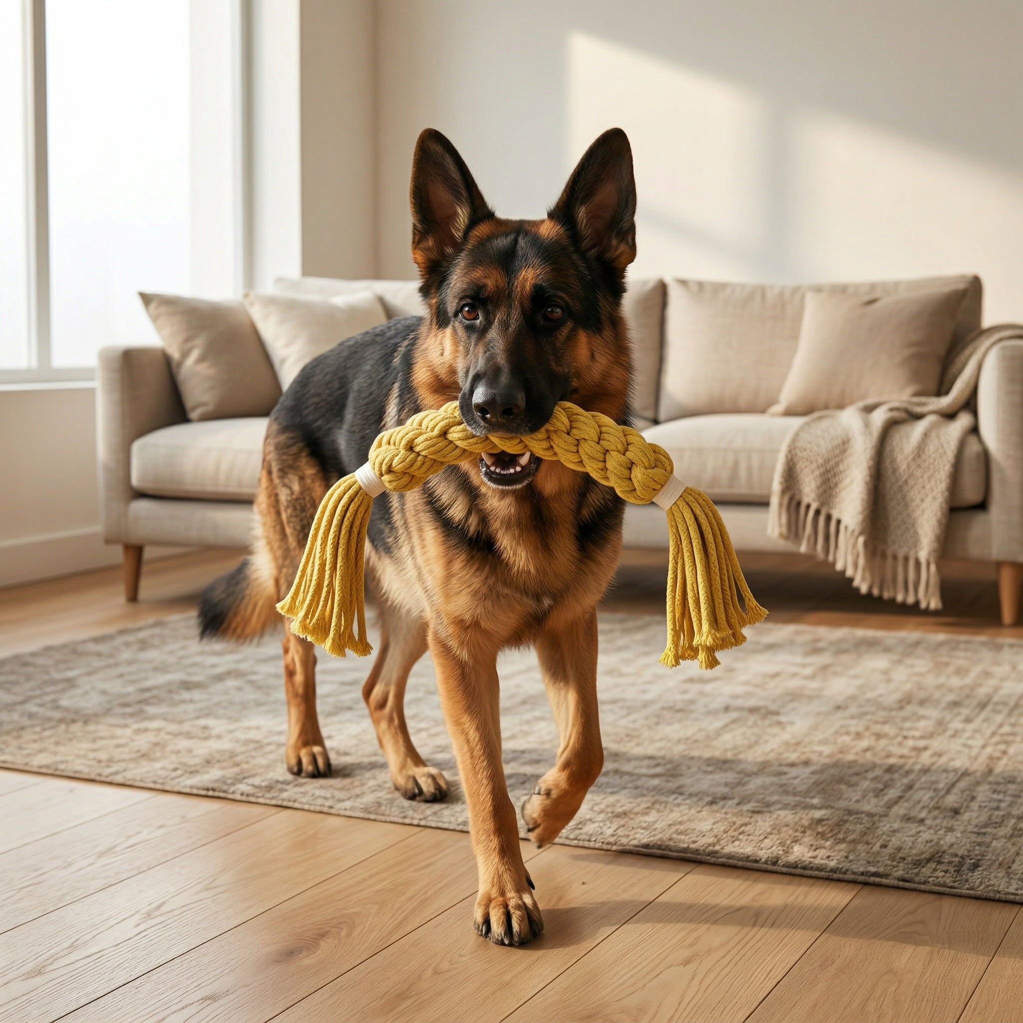 professionalproductphotographyofagermanshepherdcarryingthisyellowpettjpg Urban Pet Play Ltd | AwardWinning Pet Care Pet Shop