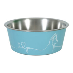Zolux love dog food bowl blue