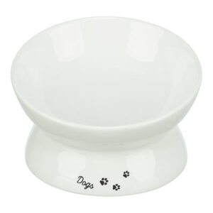 Trixie ceramic raised dog food and water bowl white