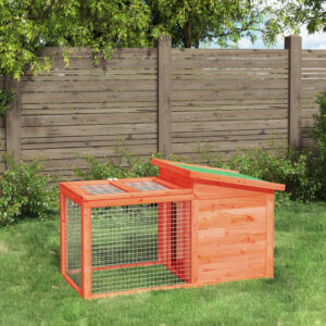 Vidaxl rabbit hutch 100.5x54x55 cm solid pinewood brown