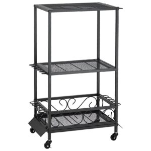 Fishing Rod Holder For 10-Rods, Mobile Fishing Pole Rack Cart With Wheels, Fish Gear Equipment Organizer For Garage Home Indoor Use, For Tackle Box Reel Accessories Storage, Gifts For Men