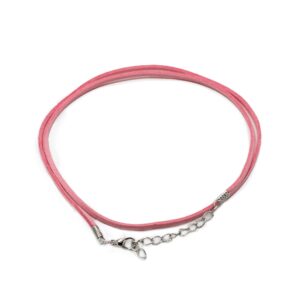 Faux Leather Pendant Cord -  2.5Mm X 55cm - Pink A064